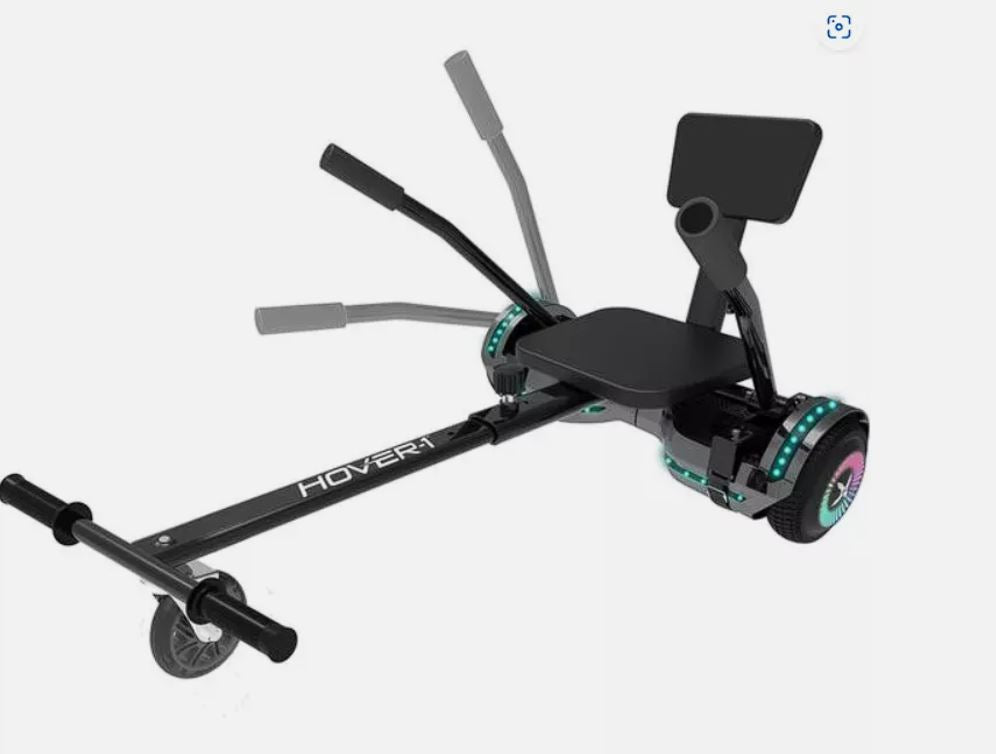 Hover - 1 chrome combo Hover board with Go-Kart GRADE -B - Refurbished
